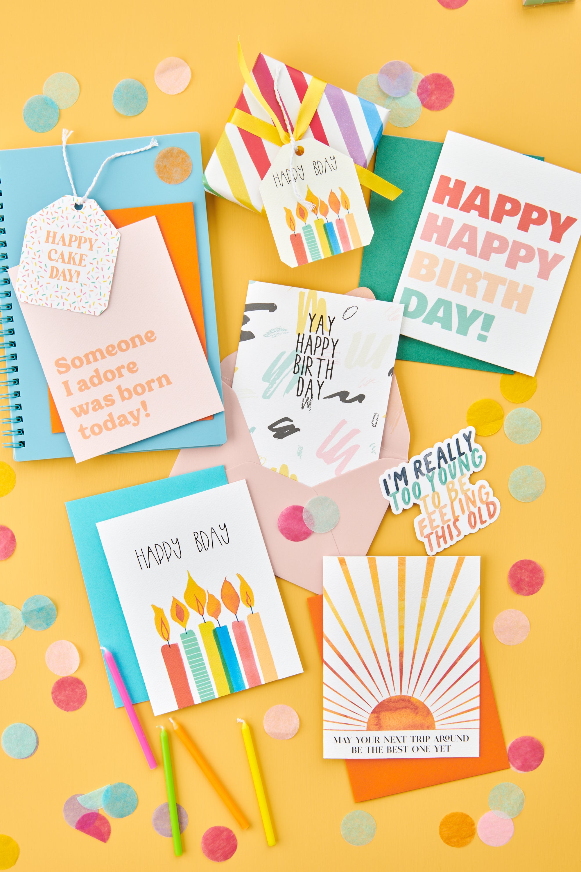 Happy Bday Candles Gift Tags