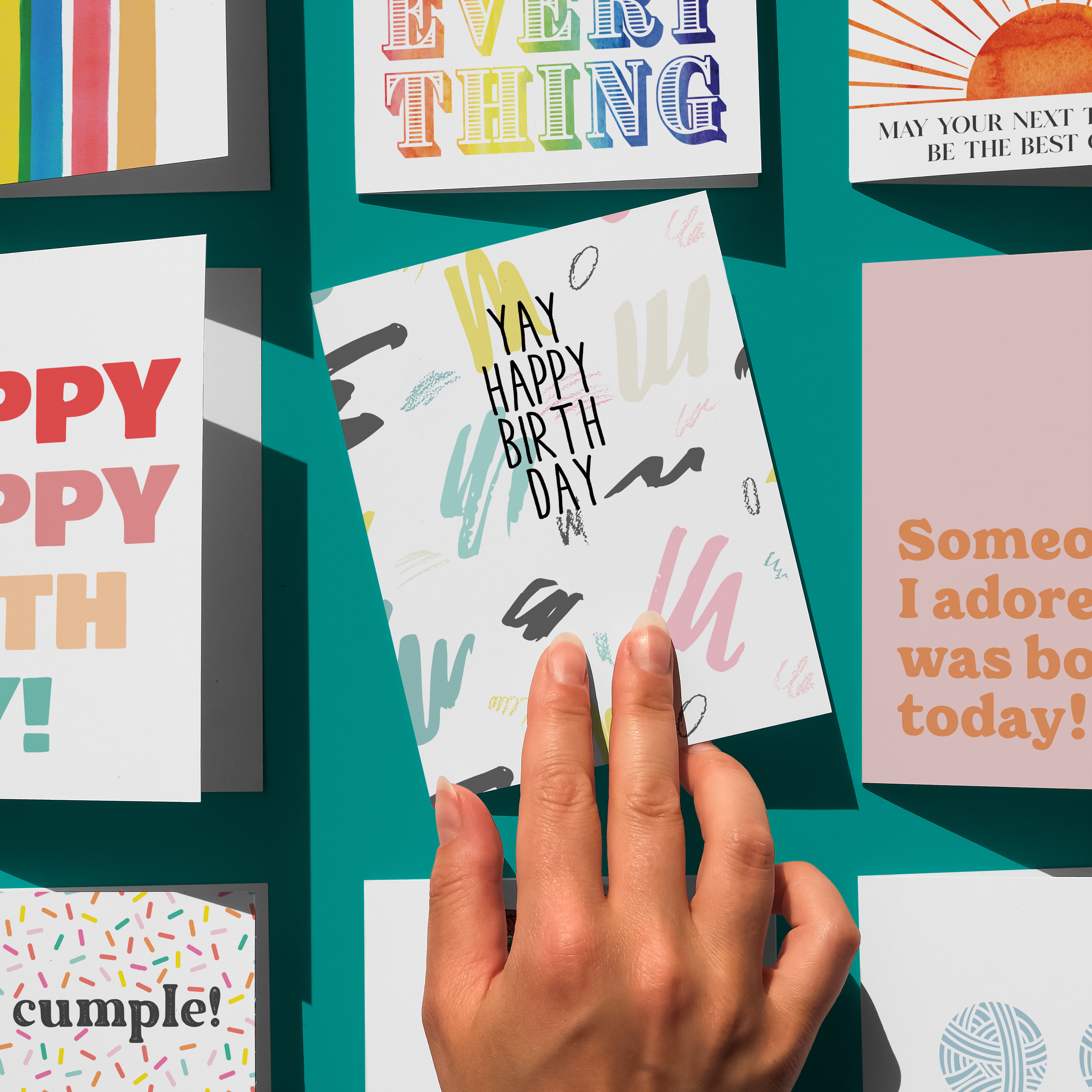 Yay Happy Birthday Pastel Greeting Card