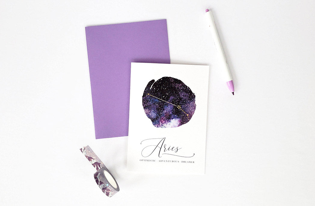 Photo of the Aries Birthday Card - Zodiac Series by Lucky Dog Design Co.