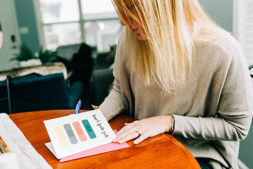 Photo of the Colorful Bandaid Get Well Soon Card by Lucky Dog Design Co.