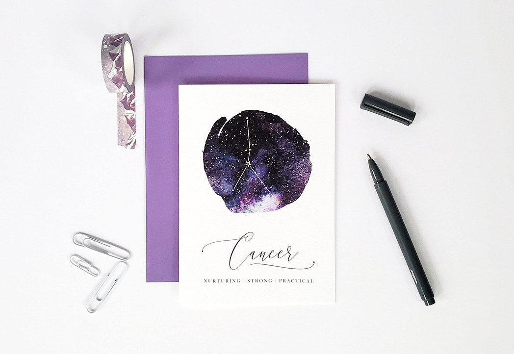 Photo of the Cancer Birthday Card - Zodiac Series by Lucky Dog Design Co.