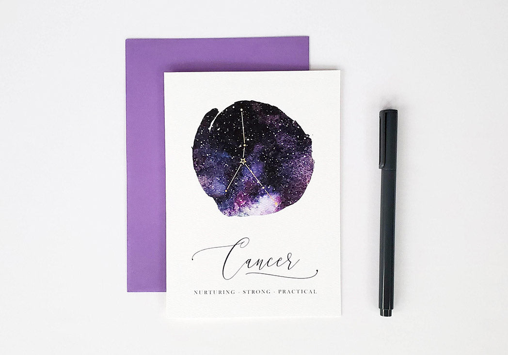 Photo of the Cancer Birthday Card - Zodiac Series by Lucky Dog Design Co.