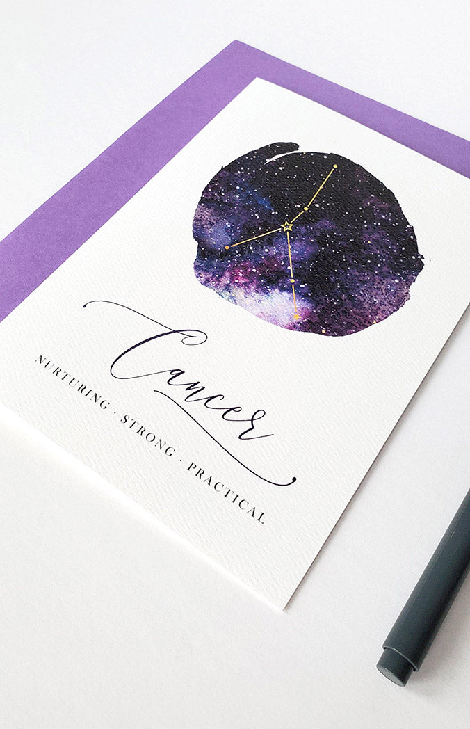 Photo of the Cancer Birthday Card - Zodiac Series by Lucky Dog Design Co.