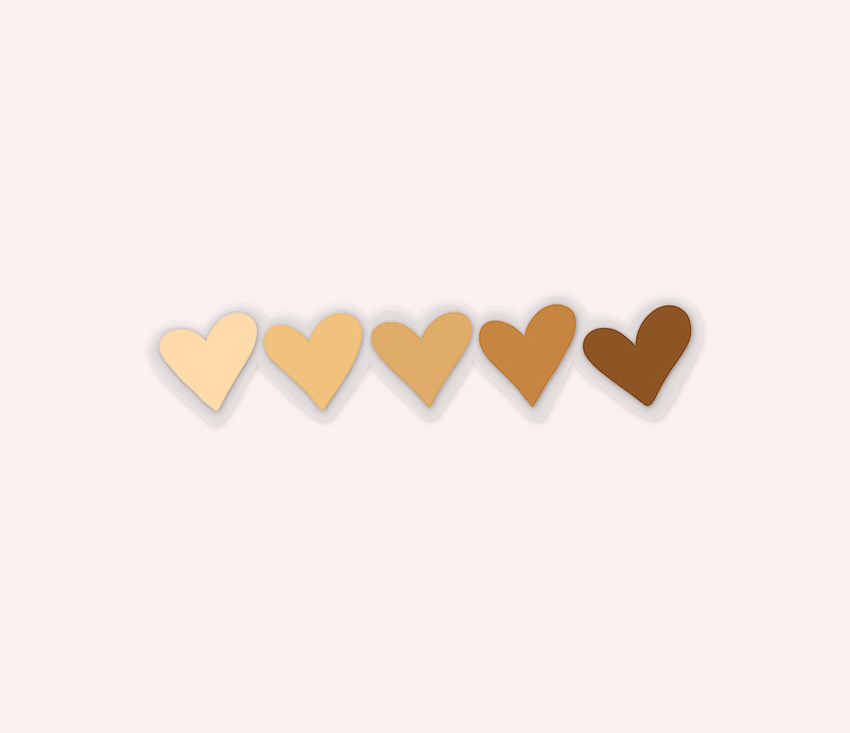 Photo of the Diverse Hearts Clear Vinyl Sticker by Lucky Dog Design Co.