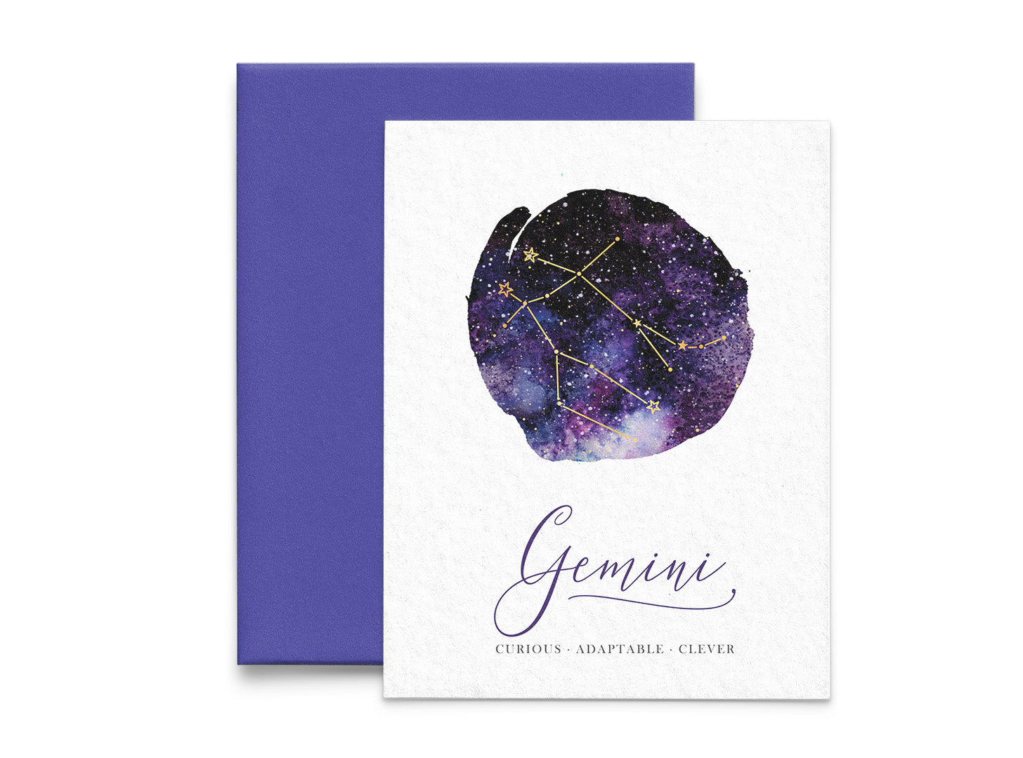 Gemini Birthday Card - Zodiac Series - 5x7