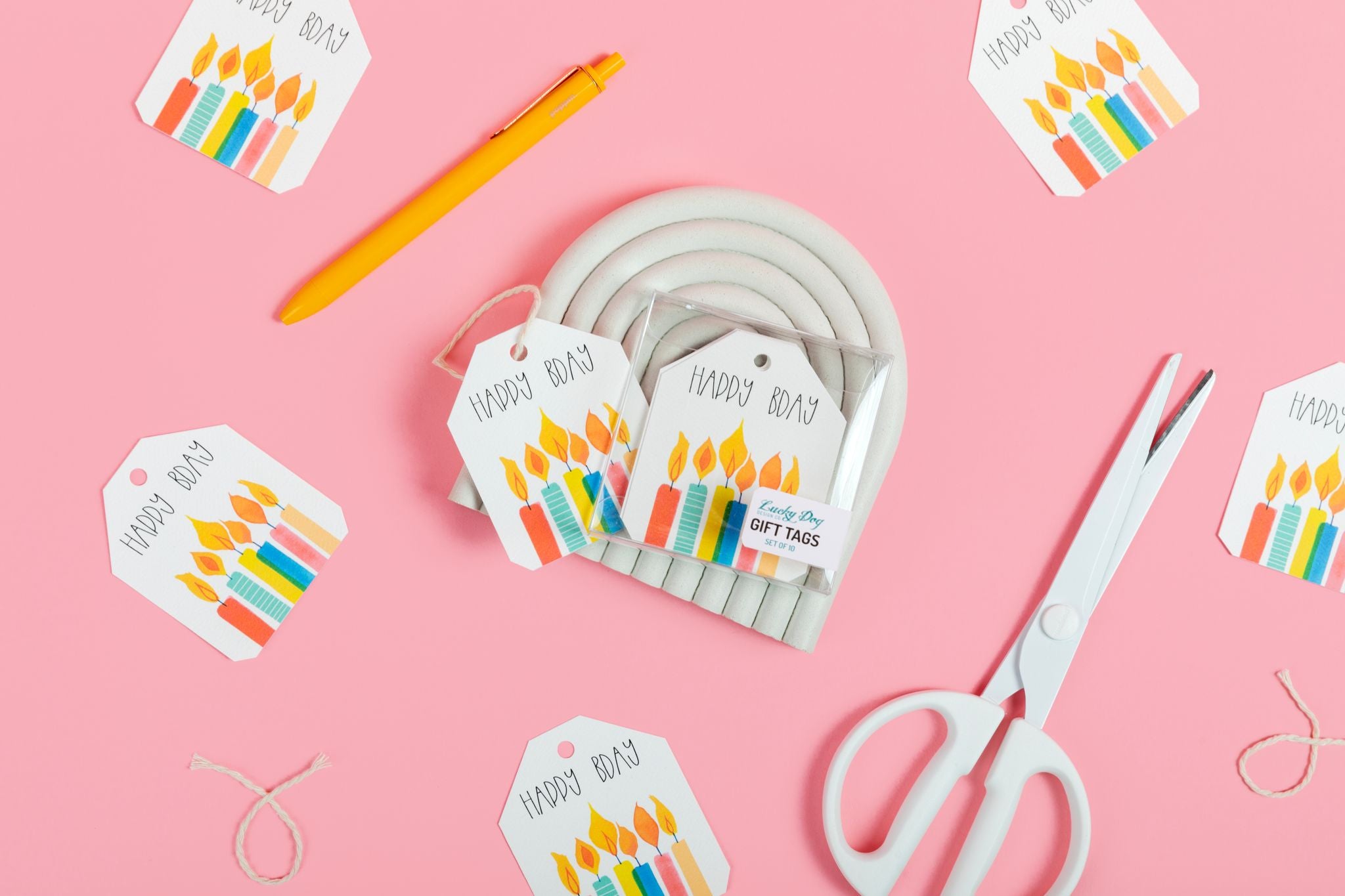 Happy Bday Candles Gift Tags