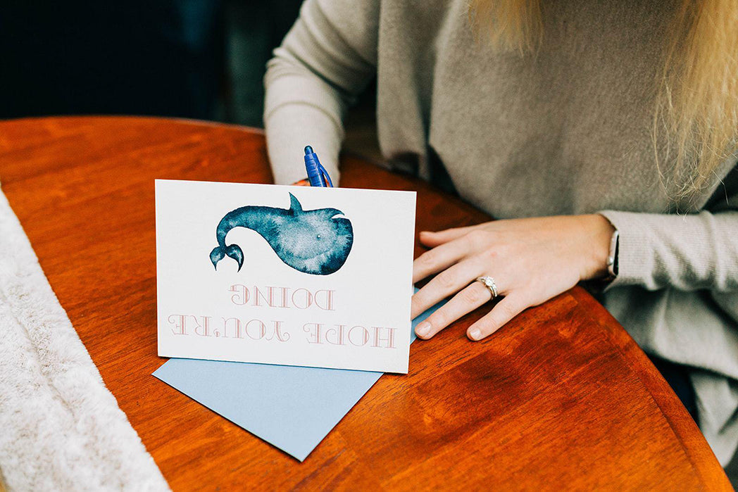 Photo of the Hope You're Doing Whale Greeting Card by Lucky Dog Design Co.