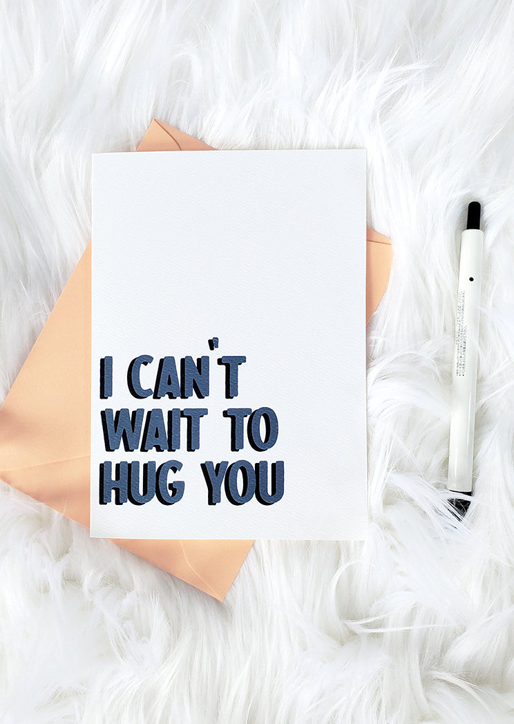 Photo of the I Can't Wait to Hug You Thinking of You Greeting Card by Lucky Dog Design Co.