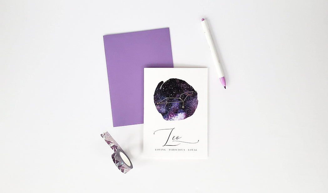 Photo of the Leo Birthday Card - Zodiac Series by Lucky Dog Design Co.