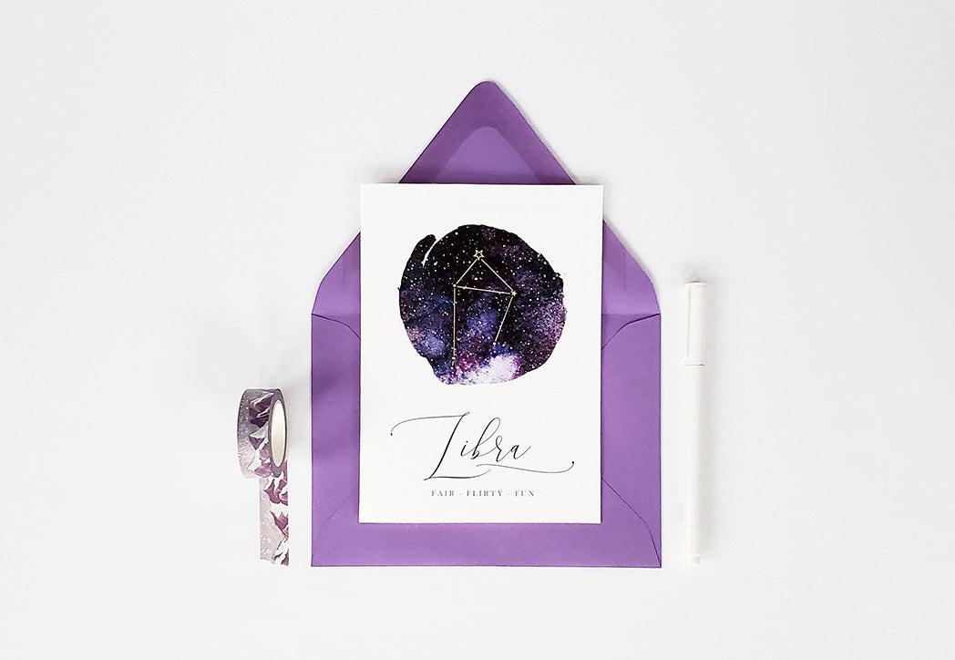 Photo of the Libra Birthday Card - Zodiac Series by Lucky Dog Design Co.