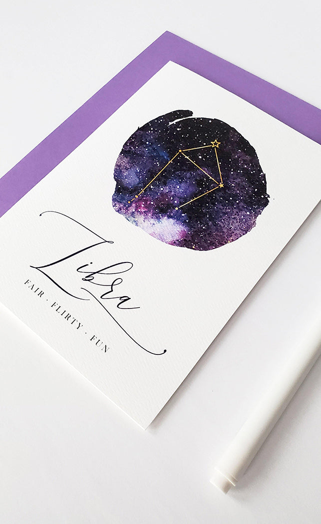 Photo of the Libra Birthday Card - Zodiac Series by Lucky Dog Design Co.