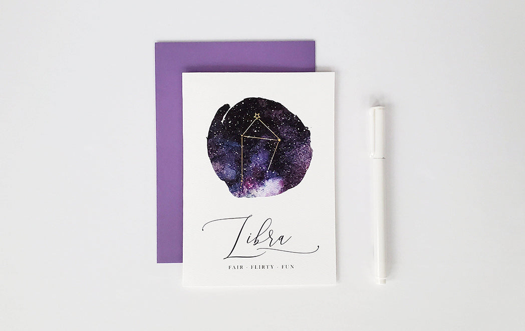 Photo of the Libra Birthday Card - Zodiac Series by Lucky Dog Design Co.