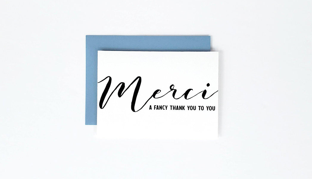 Photo of the Merci Fancy Thank You Card by Lucky Dog Design Co.