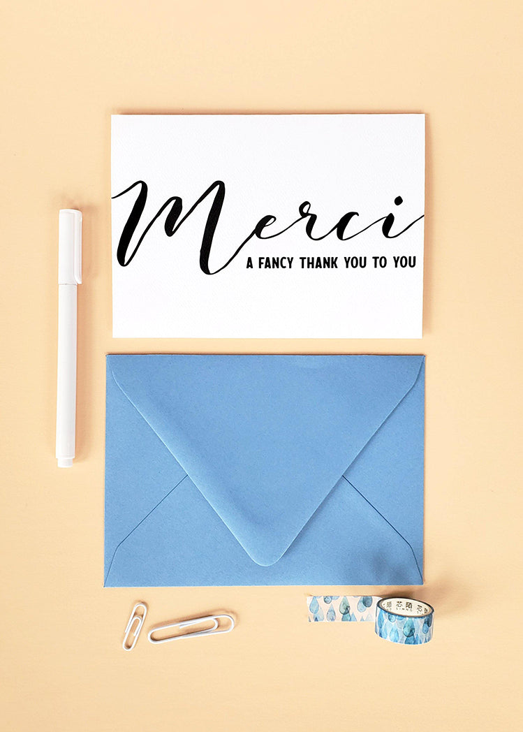 Photo of the Merci Fancy Thank You Card by Lucky Dog Design Co.