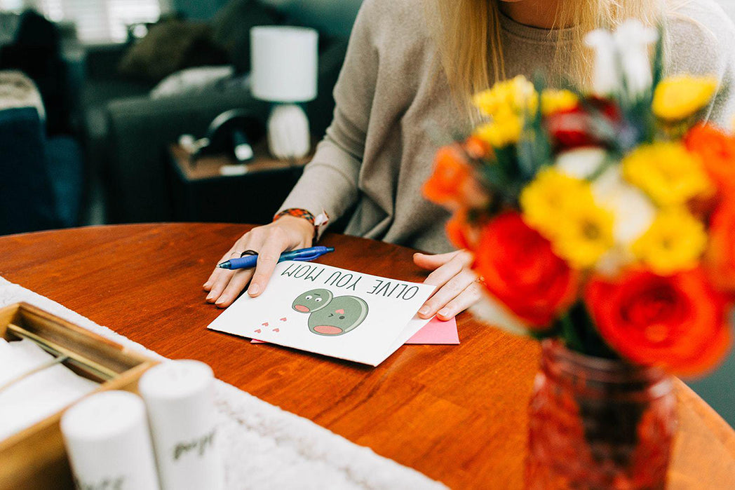 Photo of the Olive You Mom Mother's Day Card by Lucky Dog Design Co.