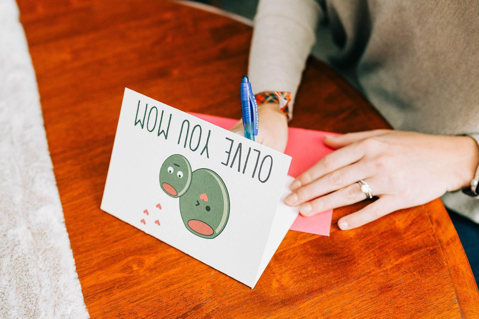 Photo of the Olive You Mom Mother's Day Card by Lucky Dog Design Co.