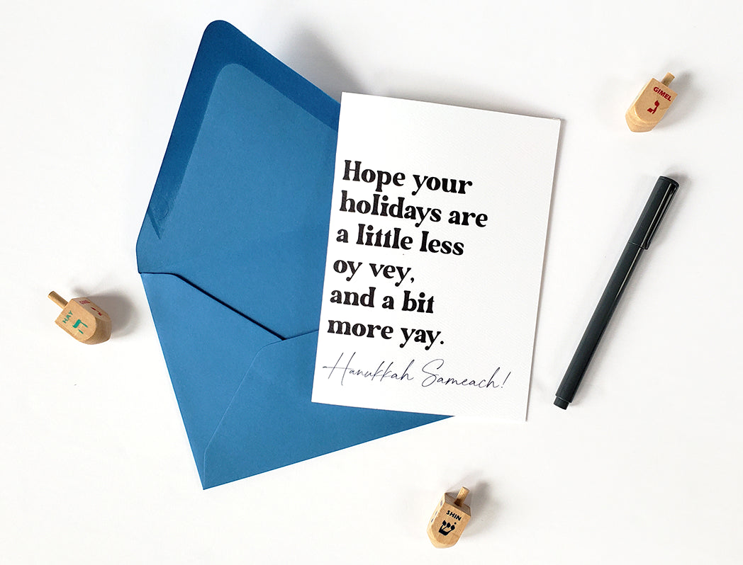 Photo of the Oy Vey Hanukkah Card by Lucky Dog Design Co.