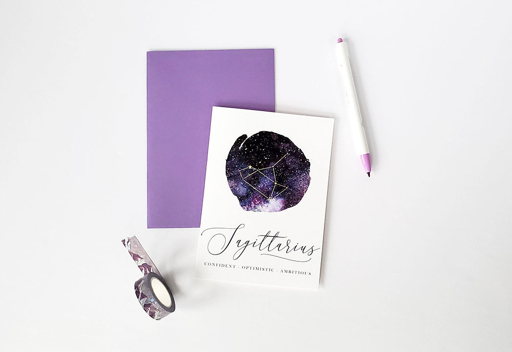 Photo of the Sagittarius Birthday Card - Zodiac Series by Lucky Dog Design Co.