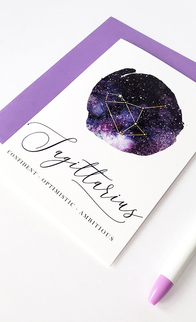 Photo of the Sagittarius Birthday Card - Zodiac Series by Lucky Dog Design Co.