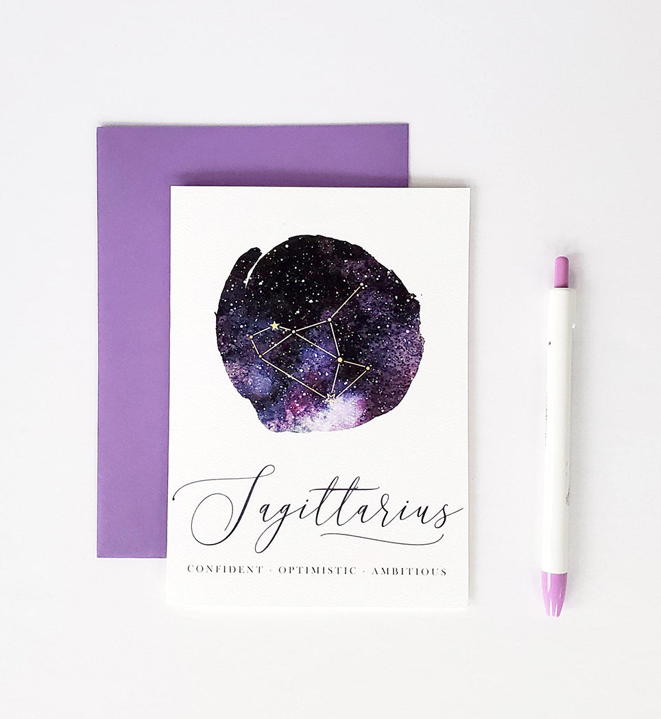 Photo of the Sagittarius Birthday Card - Zodiac Series by Lucky Dog Design Co.