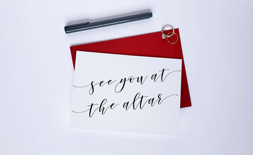 Photo of the See You At the Altar Card for the Night Before Your Wedding by Lucky Dog Design Co.