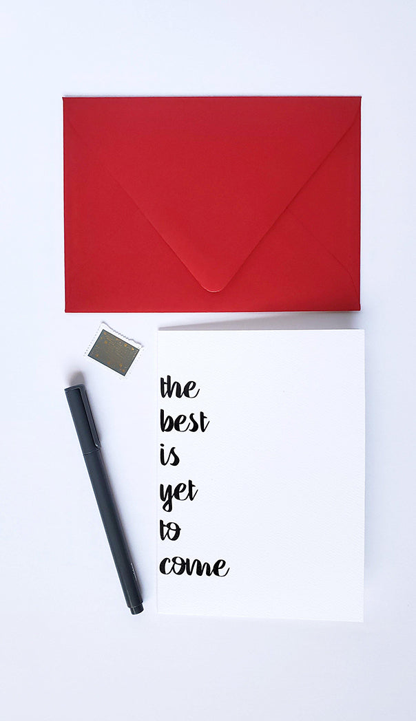 Photo of the The Best is Yet to Come Anniversary Love Greeting Card by Lucky Dog Design Co.