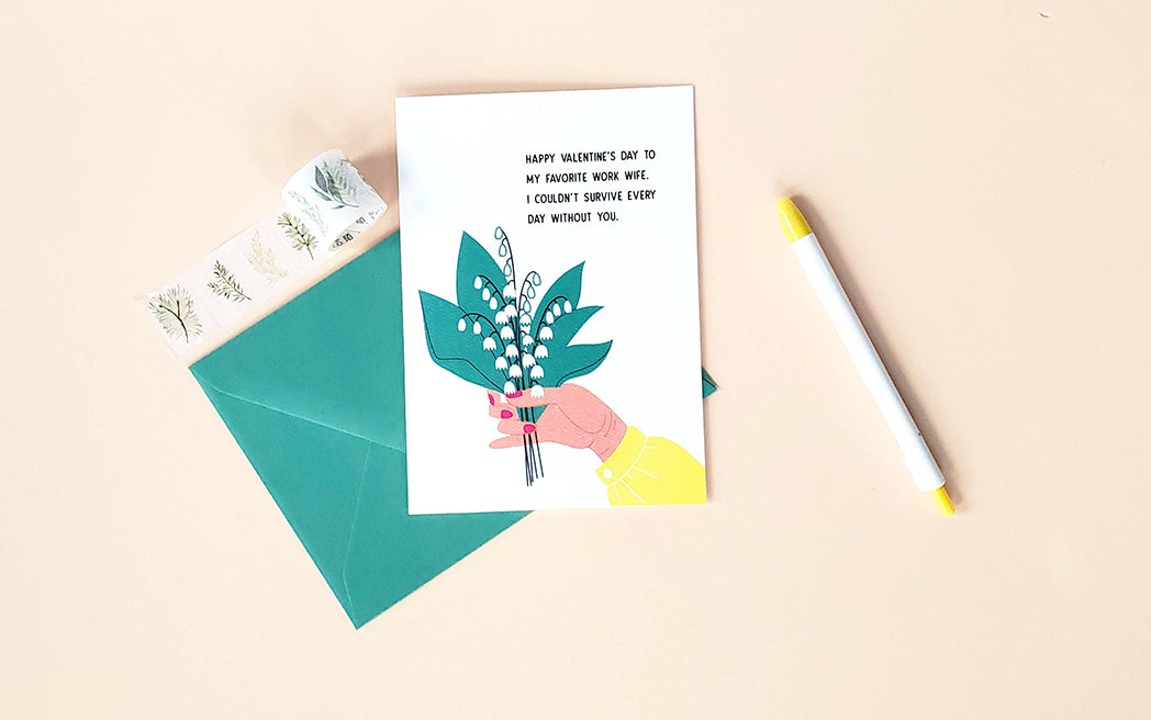 Photo of the Happy Valentine's Day to My Favorite Work Wife Friendship Greeting Card by Lucky Dog Design Co.