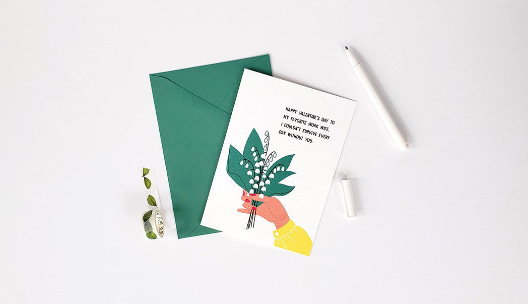 Photo of the Happy Valentine's Day to My Favorite Work Wife Friendship Greeting Card by Lucky Dog Design Co.