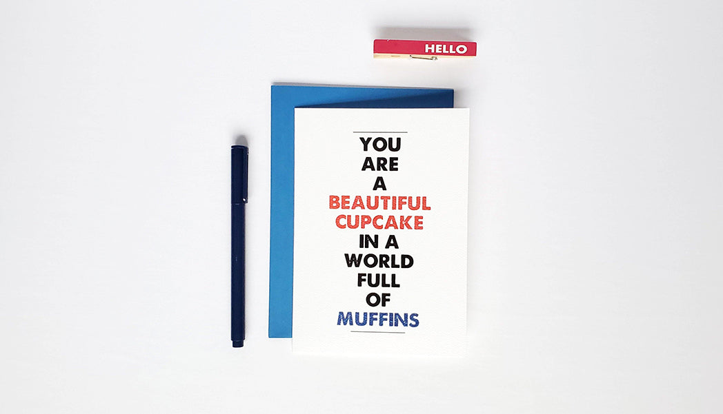 Photo of the You are a Beautiful Cupcake Encouragement Card by Lucky Dog Design Co.