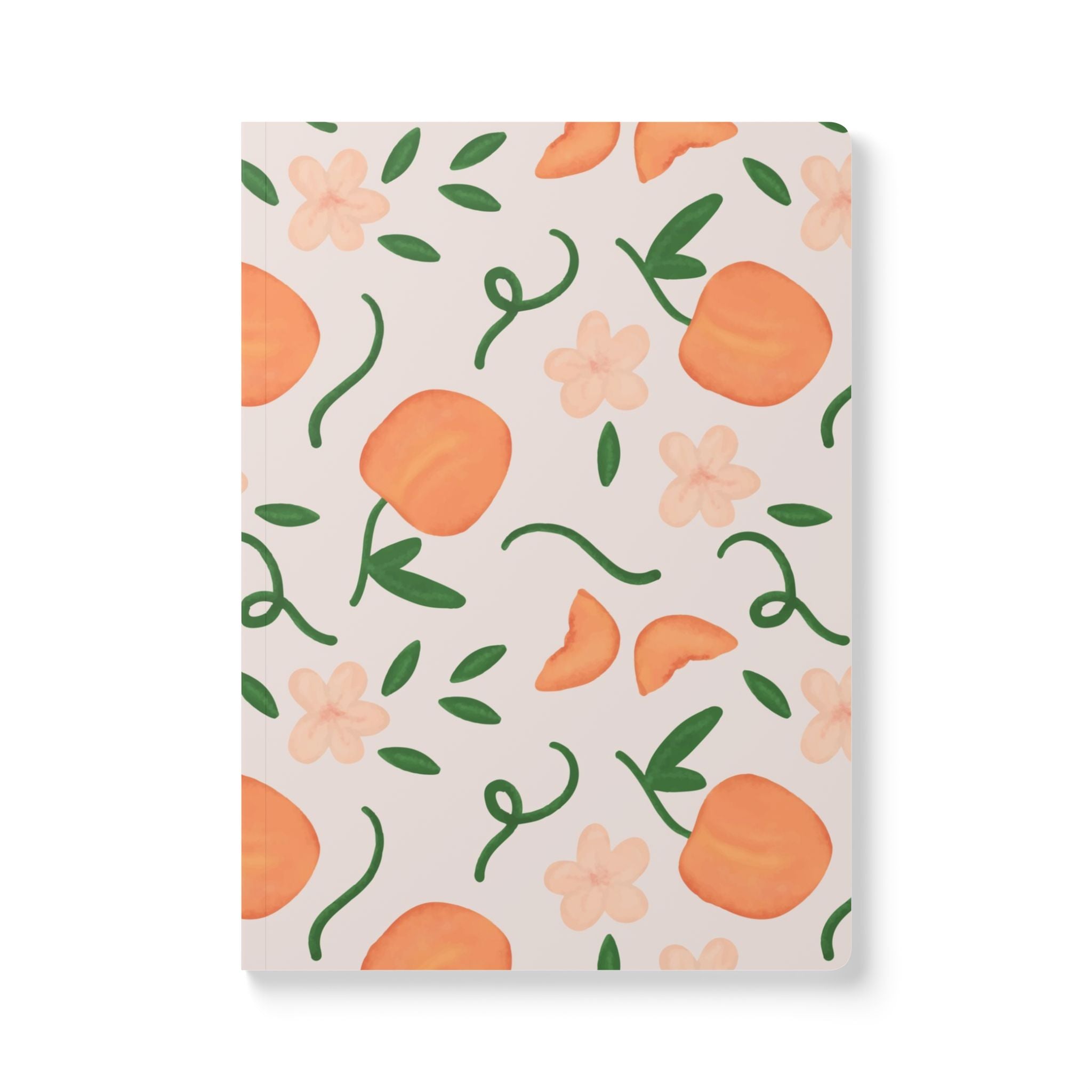 Peach Floral Softcover Journal – 5.75x8 Lined Notebook