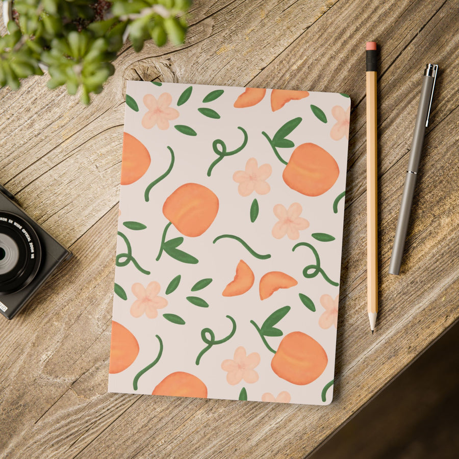 Peach Floral Softcover Journal – 5.75x8 Lined Notebook