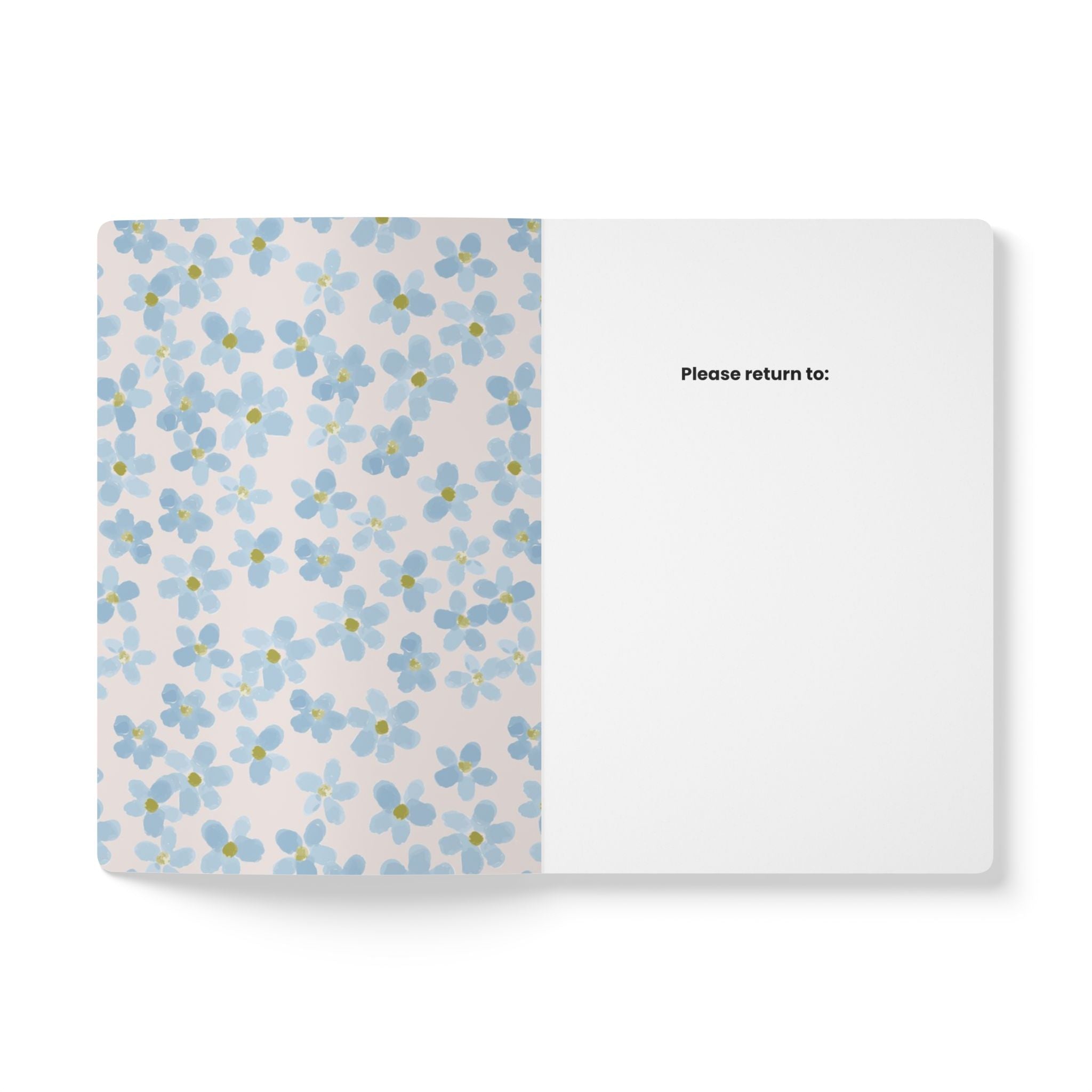 Blue Floral Softcover Journal – 5.75x8 Lined Notebook