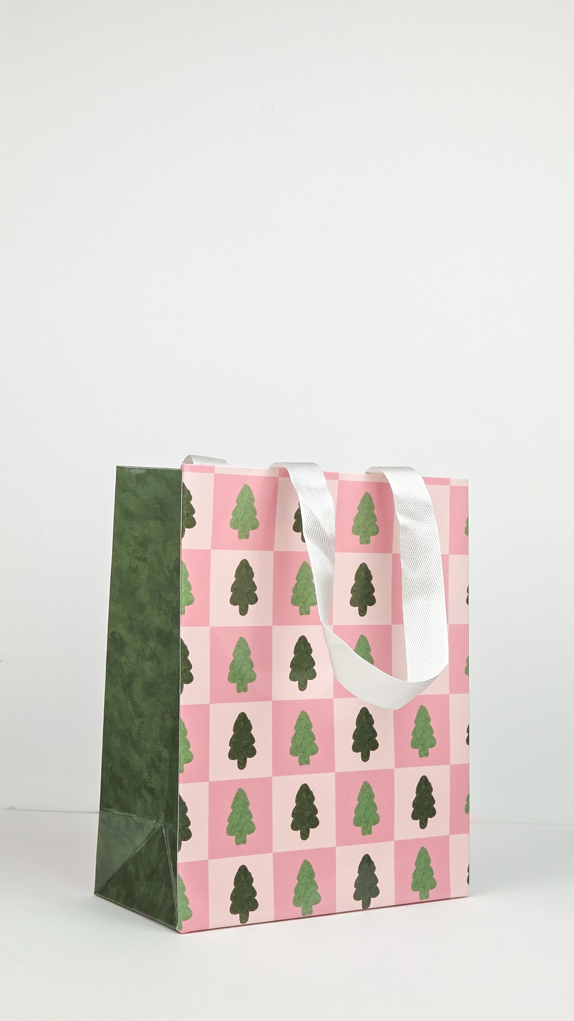PRE-ORDER: Pinkmas Tree Checkerboard Holiday Gift Bag