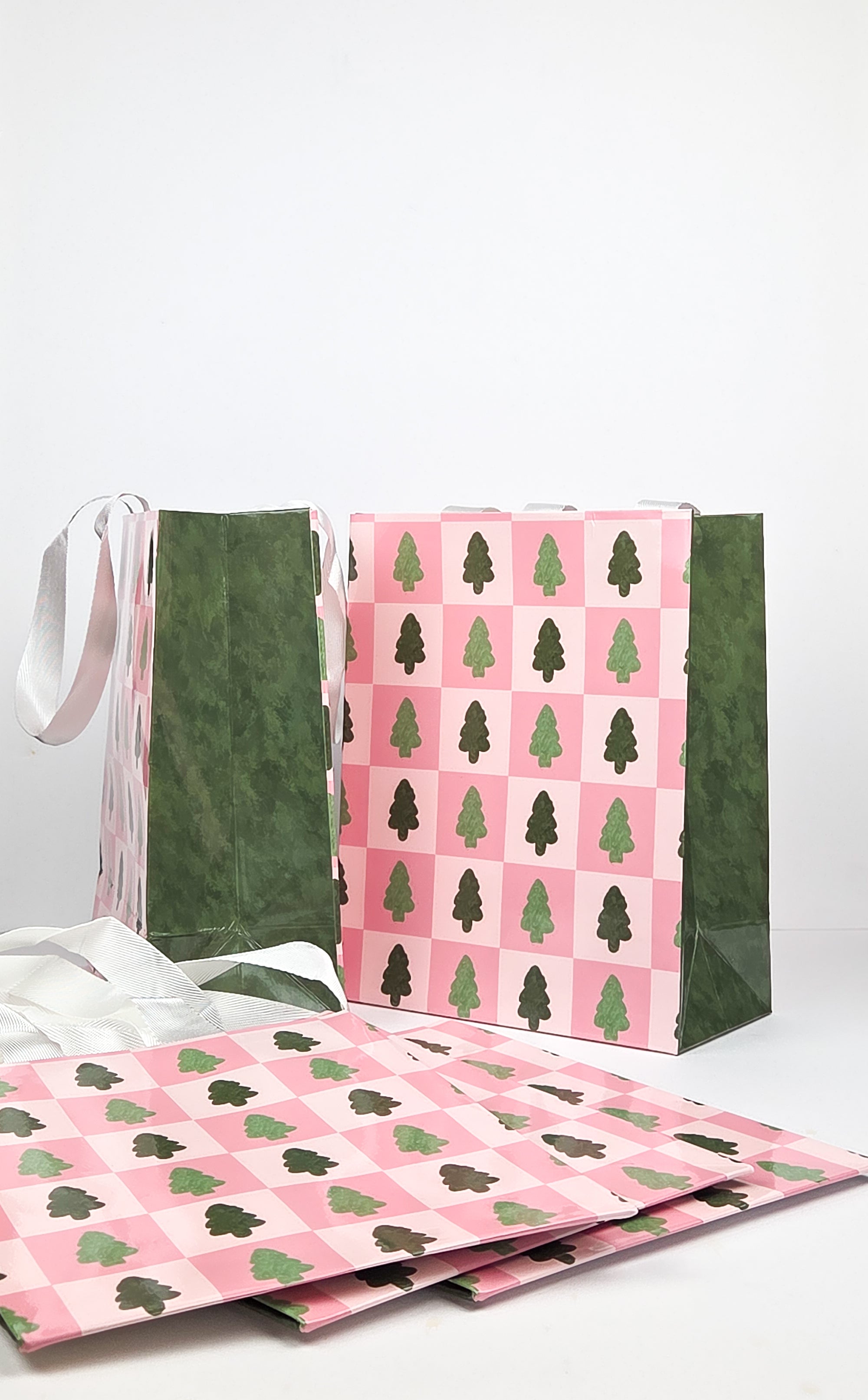 PRE-ORDER: Pinkmas Tree Checkerboard Holiday Gift Bag