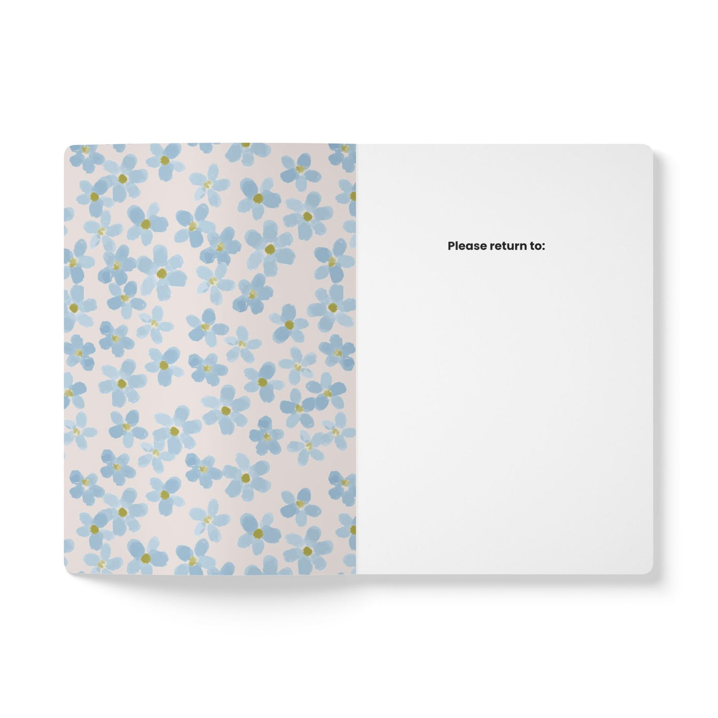Blue Floral Softcover Journal – 5.75x8 Lined Notebook