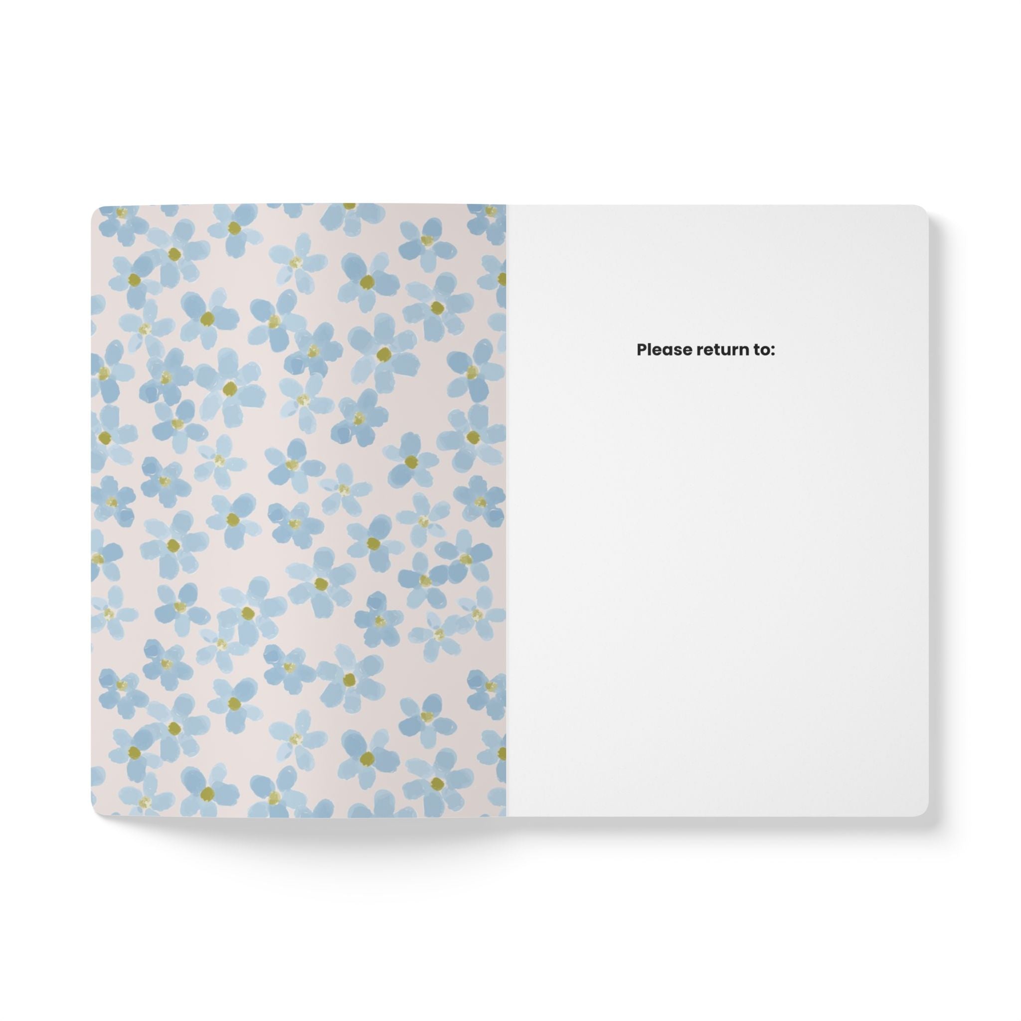 Blue Floral Softcover Journal – 5.75x8 Lined Notebook