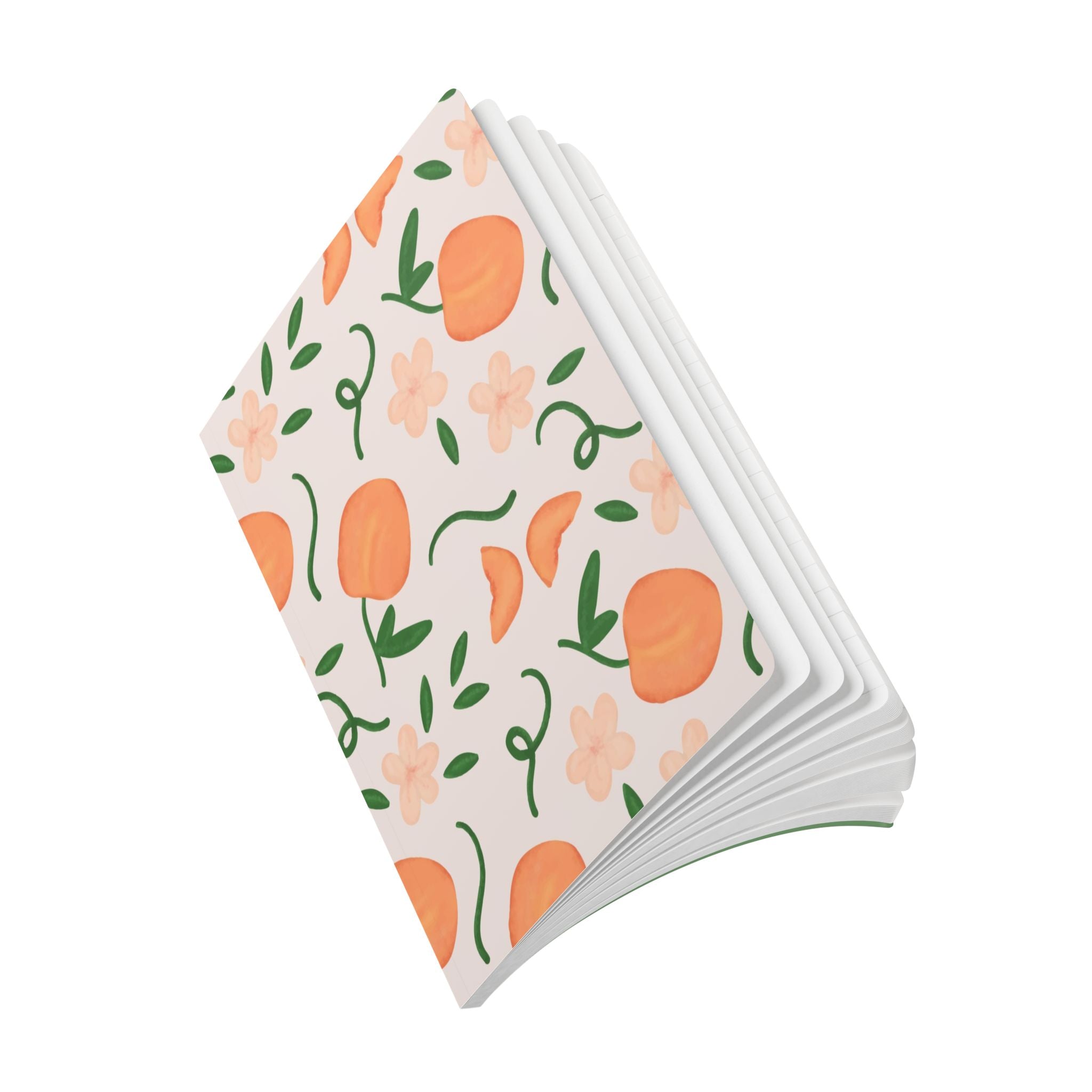 Peach Floral Softcover Journal – 5.75x8 Lined Notebook