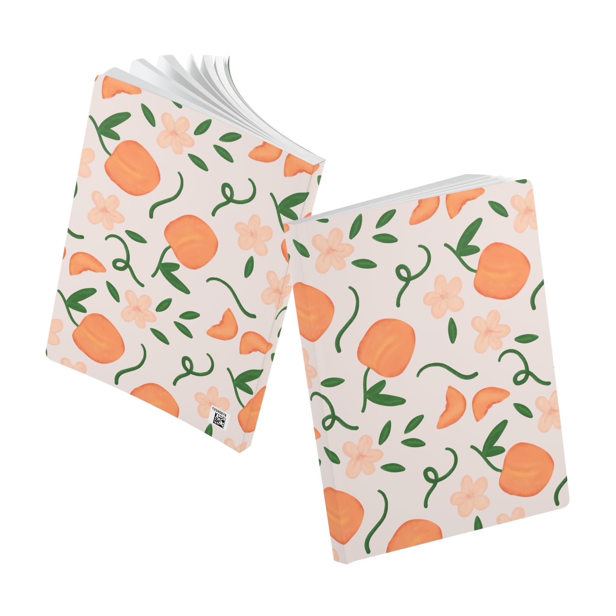 Peach Floral Softcover Journal – 5.75x8 Lined Notebook