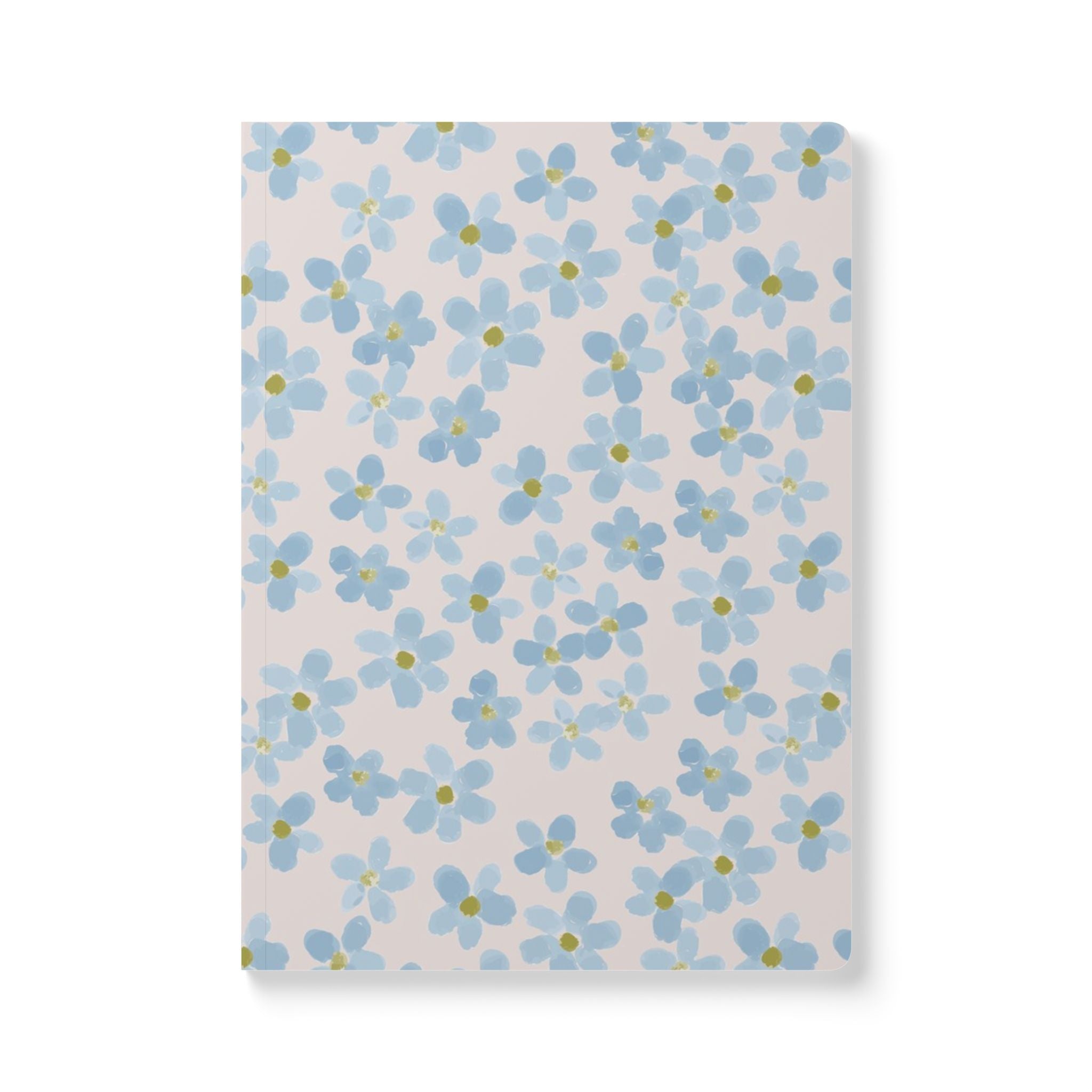 Blue Floral Softcover Journal – 5.75x8 Lined Notebook