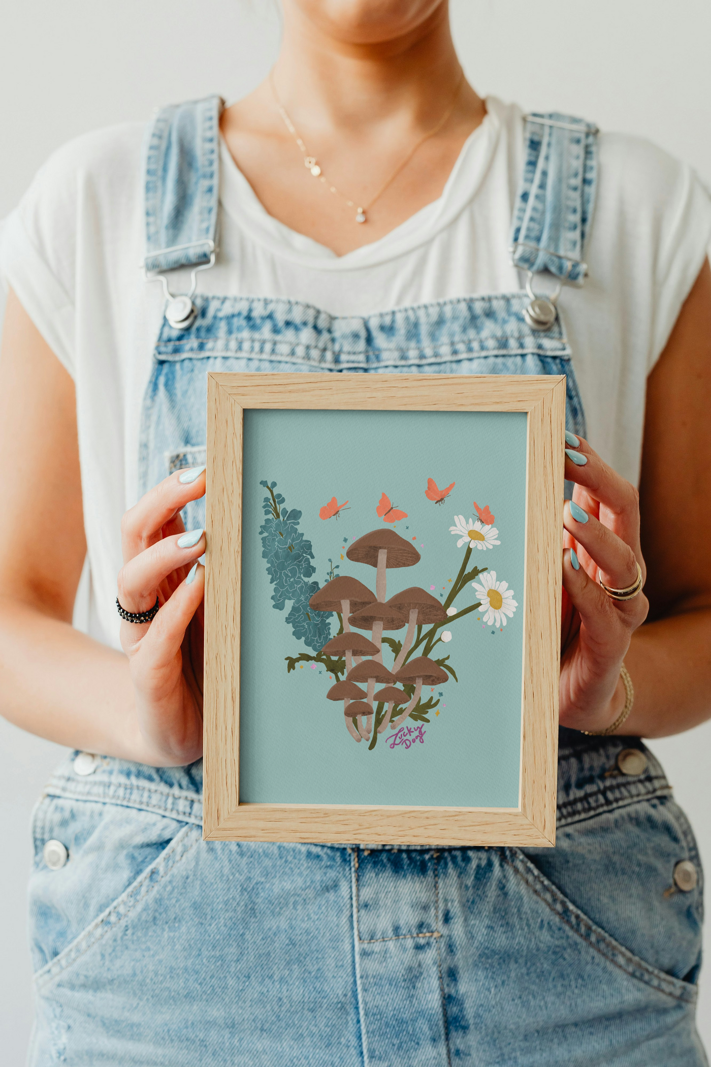 Mushroom and Florals Art Print | Cottagecore Botanical Wall Art | 3 Color Variations | 8x10 Print