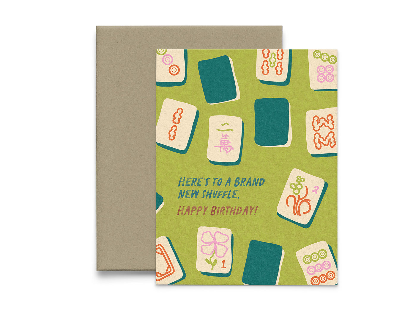 Here's to a Brand New Shuffle Mahjong Birthday Card | Funny Mahjong Gift