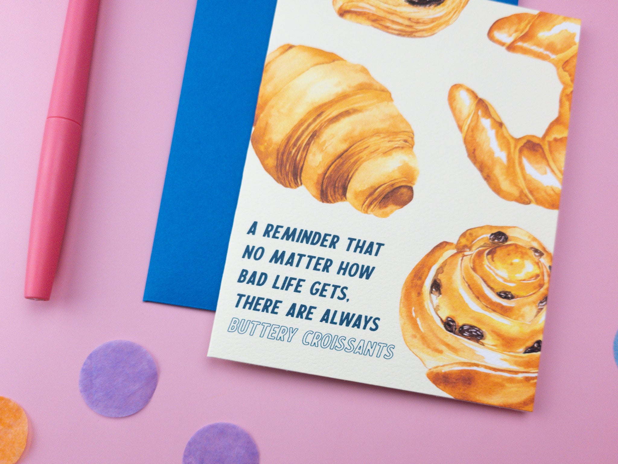 Buttery Croissants Encouragement Card