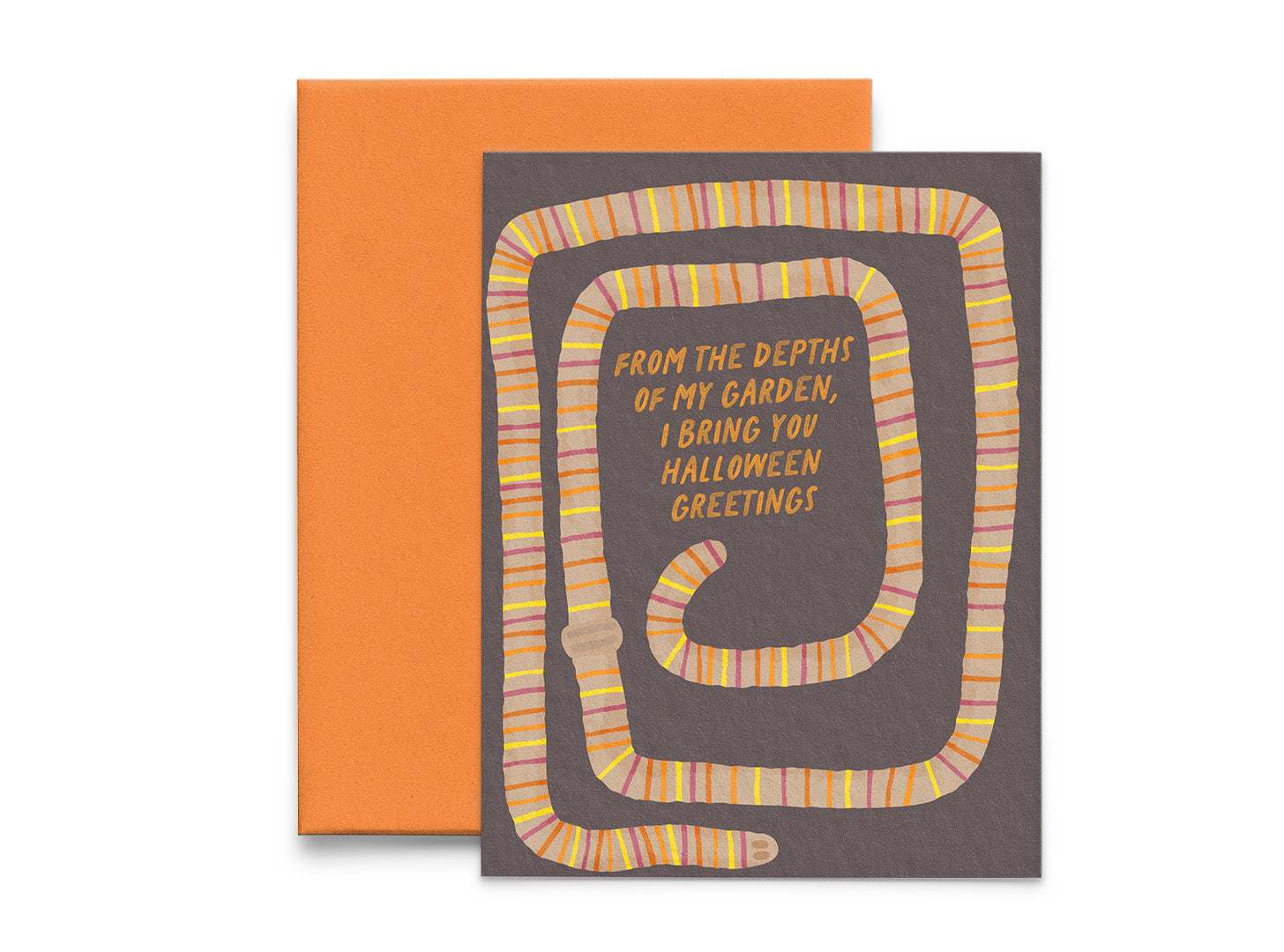 From the Depths of My Garden Halloween Card | Funny Worm Halloween Greeting Card