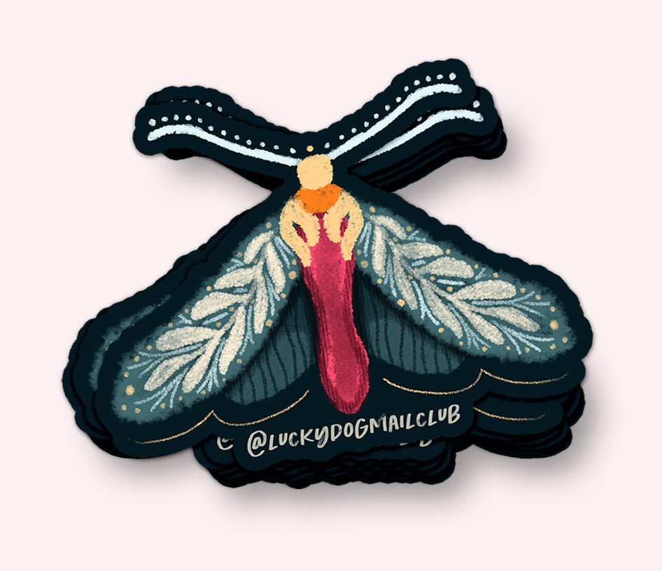 Grunge Moth Vinyl Sticker