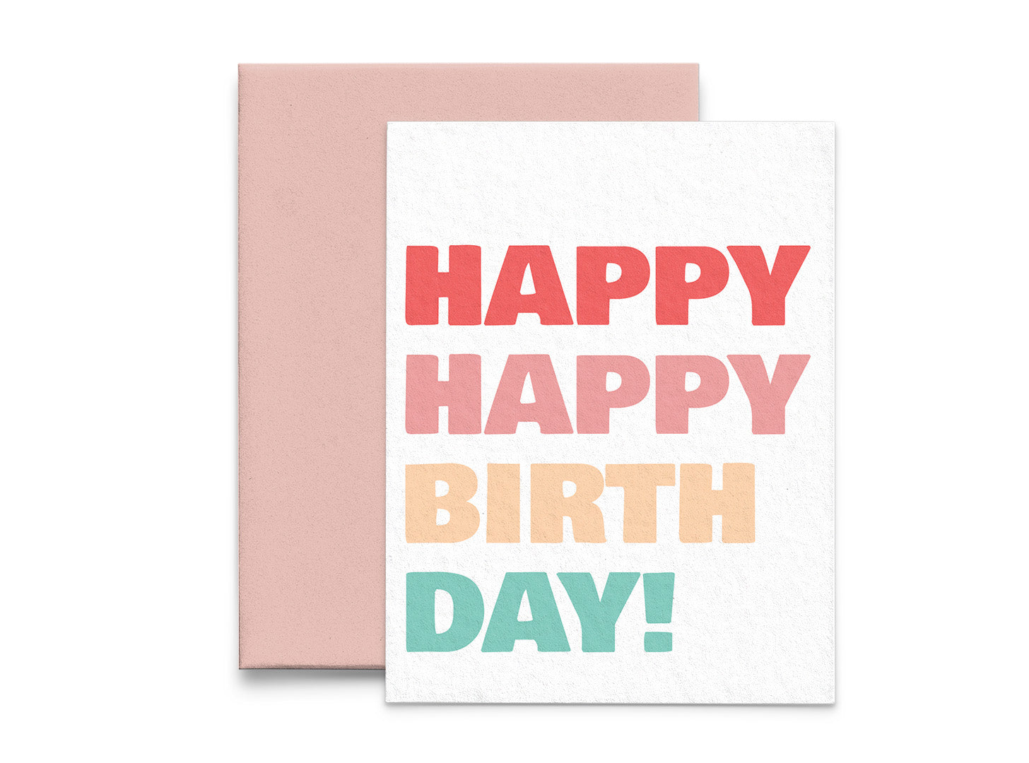 Happy Happy Birthday Colorful Block Birthday Card