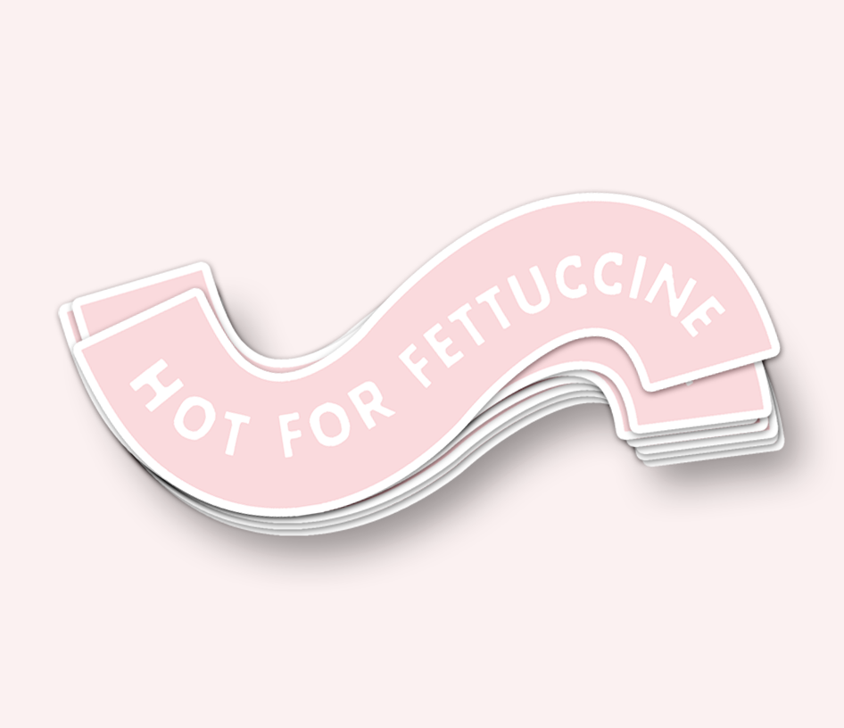 Hot for Fettuccine Vinyl Sticker