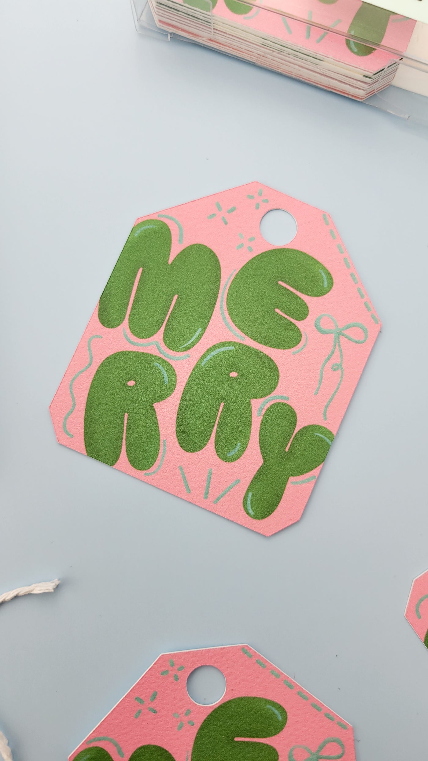 Merry Bubbles Pastel Christmas Gift Tags (Set of 10)