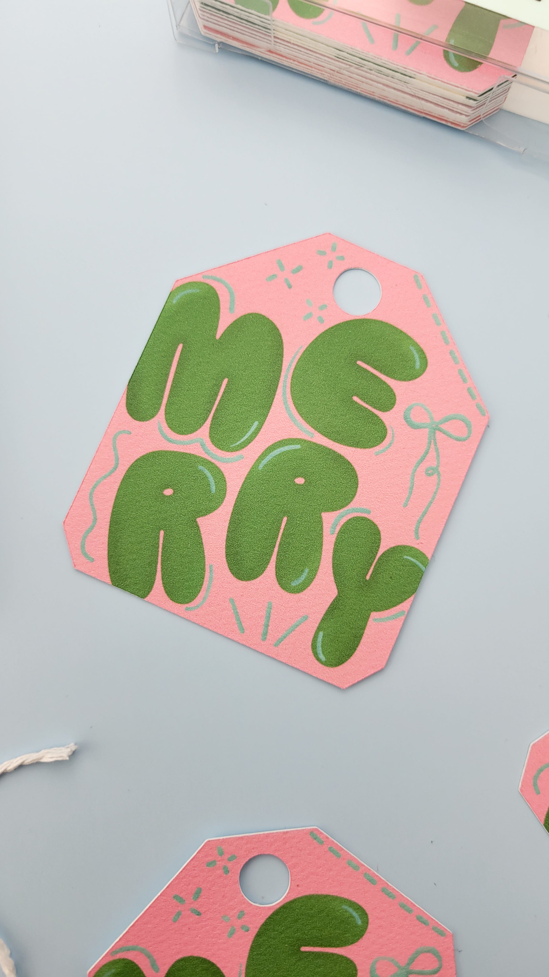 Merry Bubbles Pastel Christmas Gift Tags (Set of 10)
