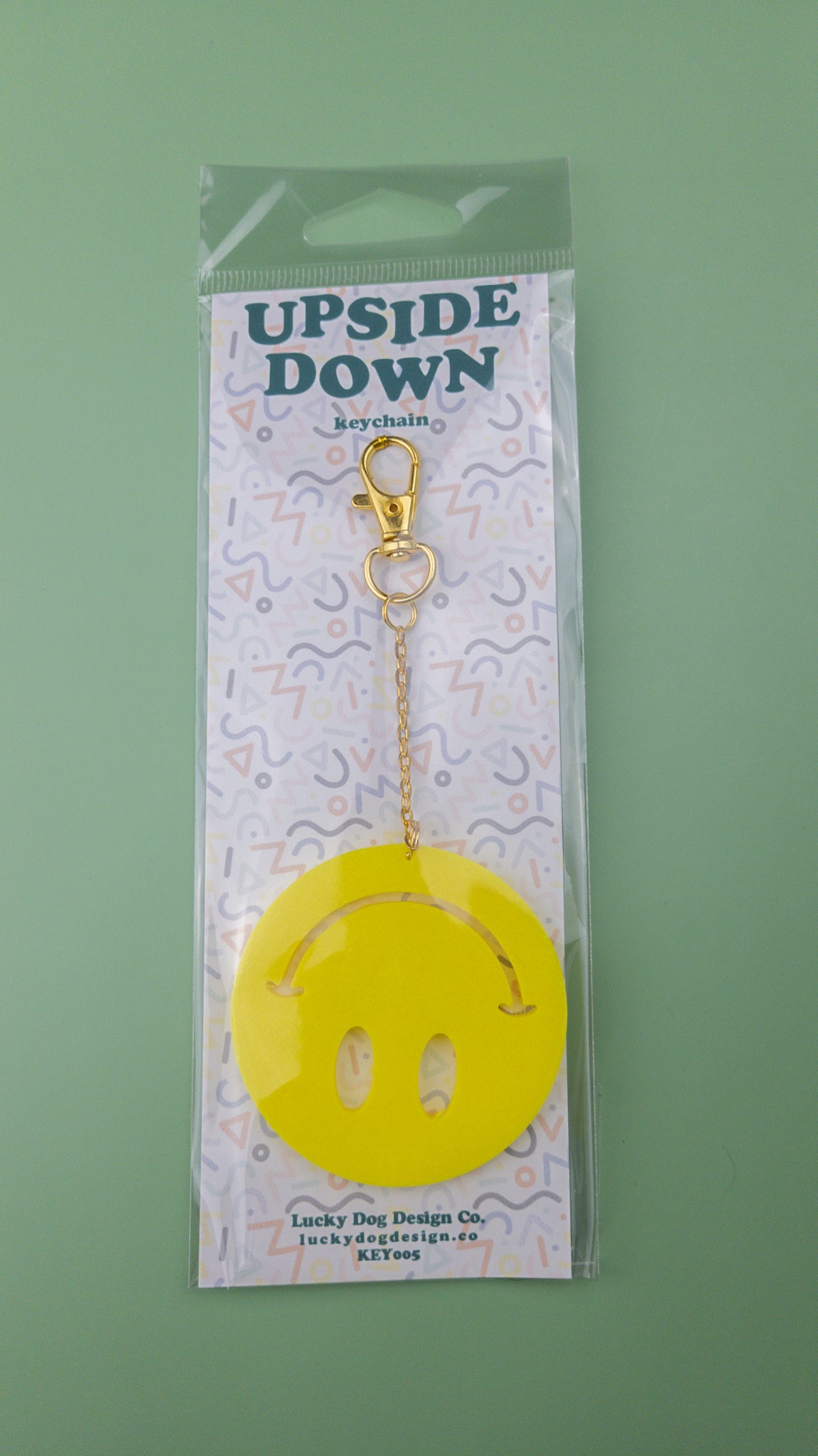 Upside Down Smiley Face Keychain