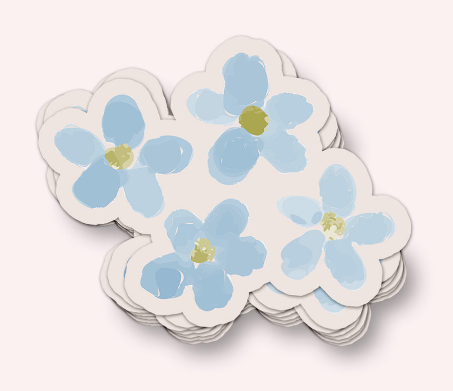 Watercolor Flower Doodles Vinyl Sticker